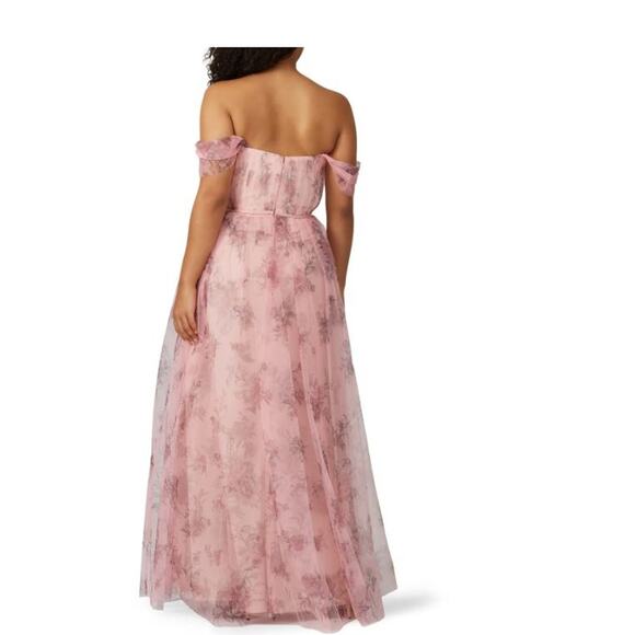 Marchesa Notte Bridesmaid Floral Tulle Gown Blush Pink Women's Size 14 FLAW - Picture 3 of 14